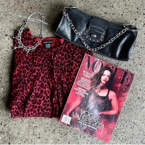 New York & Company Pink Animal Print Top